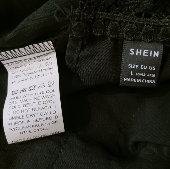 New Black Contrast Lace Blouse - Picture 9 of 10